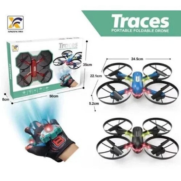 Φορητό Αναδιπλούμενο Drone Με Έλεγχο Χεριού 2.4GHz XF-CF-946A Μαύρο/Μπλε/Κόκκινο