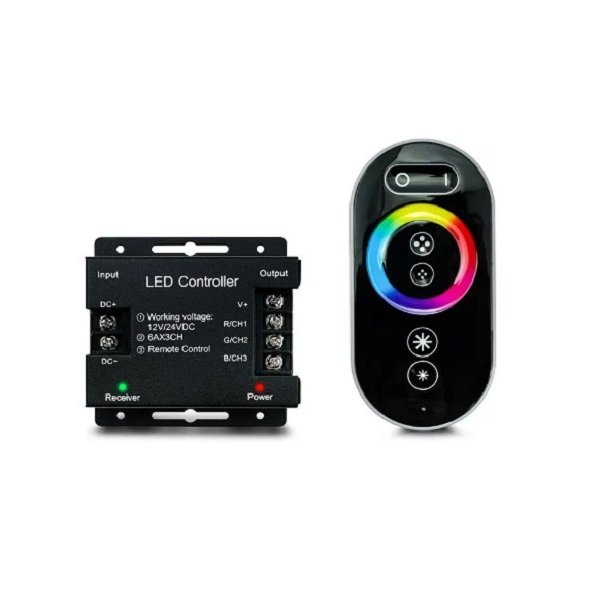 Controller για Ταινίες LED RGB 12/24VDC 216W/432W με Τηλεχειριστήριο Αφής (ZY-2430)