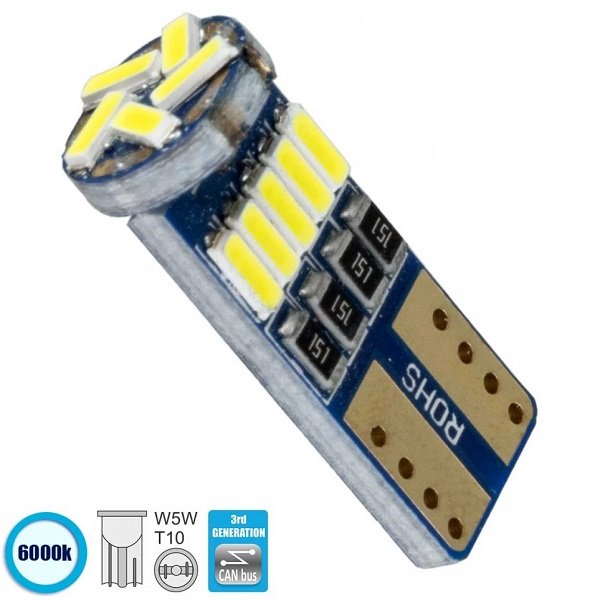 Σετ LED λάμπες αυτοκινήτου T10 12V 15 SMD 2τμχ. 42mm 4014 (W13008-1)