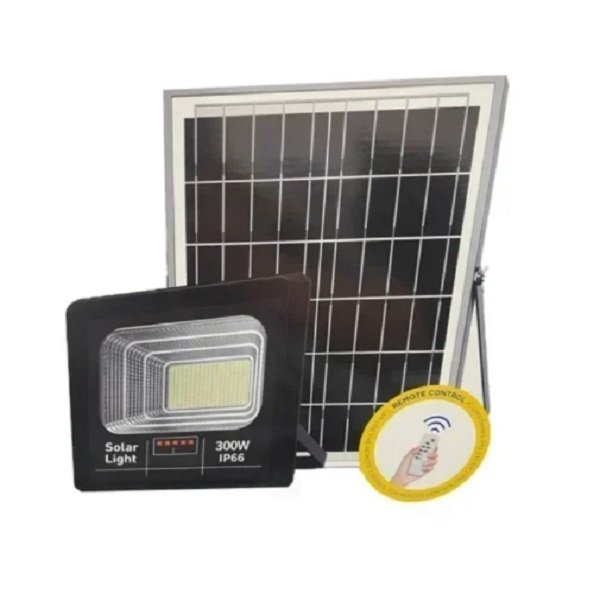 Ηλιακός Προβολέας LED 300W IP66 με πάνελ, Τηλεχειρισμό και Χρονοδιακόπτη (JT-910091-YY300W)