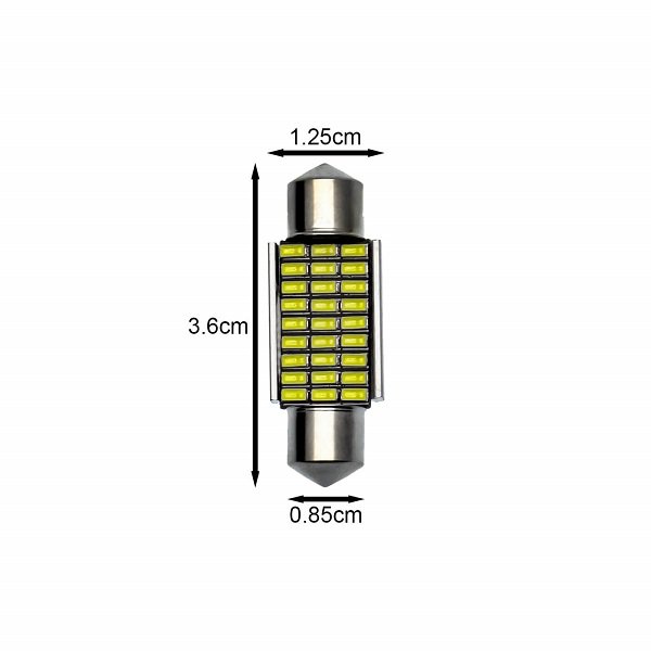 Λάμπες Σωληνωτές 36mm με 27 SMD LED 6500k 3014 Canbus 2τμχ 12v (W05267-2)