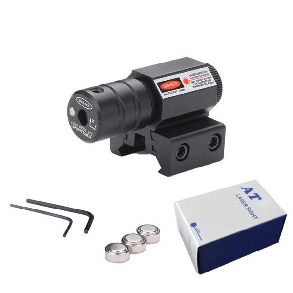 Laser σκόπευτρο μίνι για ράγες όπλου με κόκκινη δέσμη (AT-3)
