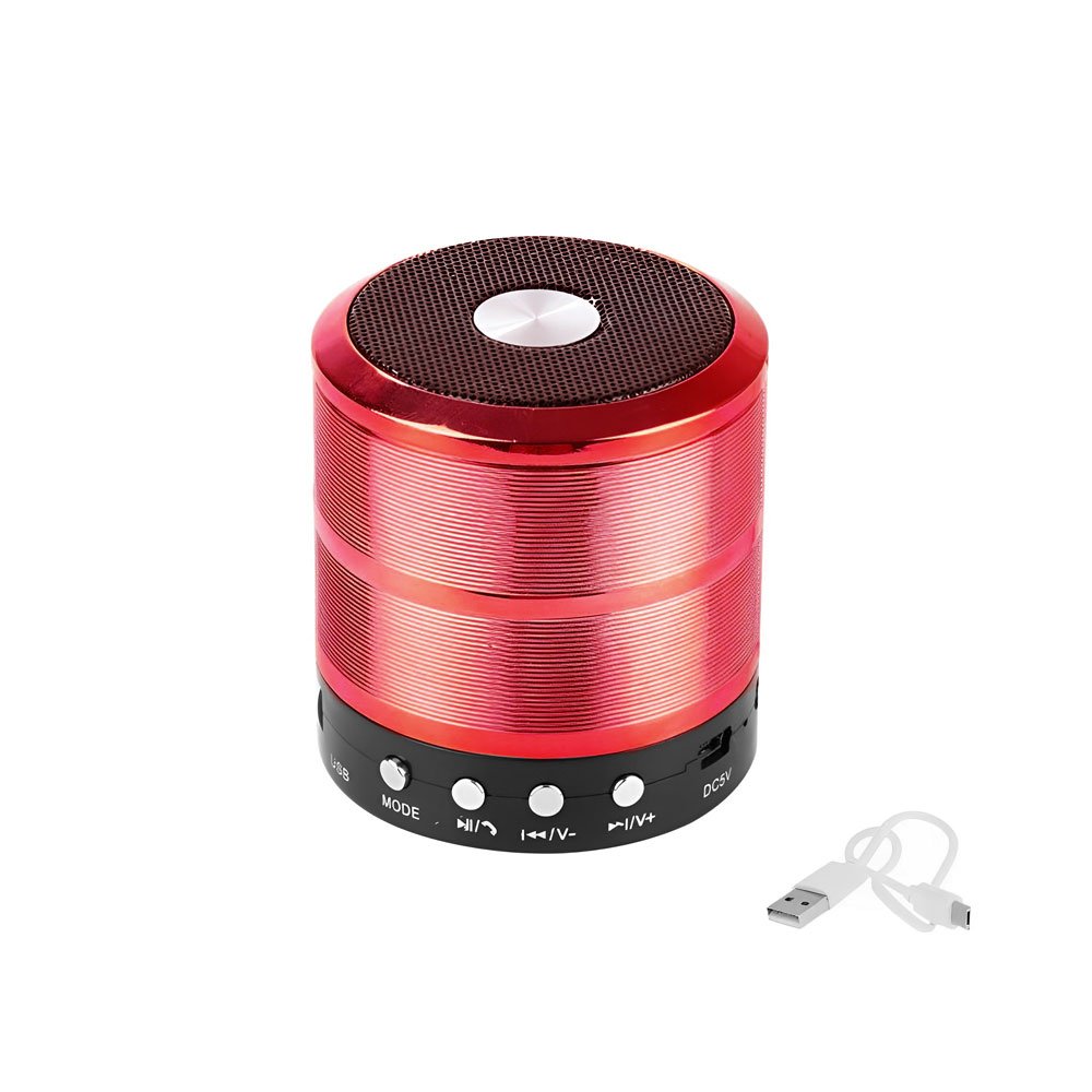 Φορητό Ασύρματο Ηχείο Bluetooth 5W με Διάρκεια Μπαταρίας έως 3 Ώρες USB/TF/FM Κόκκινο (WS-887)