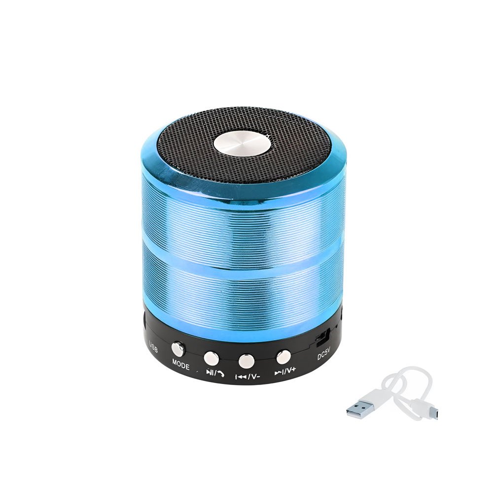 Φορητό Ασύρματο Ηχείο Bluetooth 5W με Διάρκεια Μπαταρίας έως 3 Ώρες USB/TF/FM WS-887 Γαλάζιο