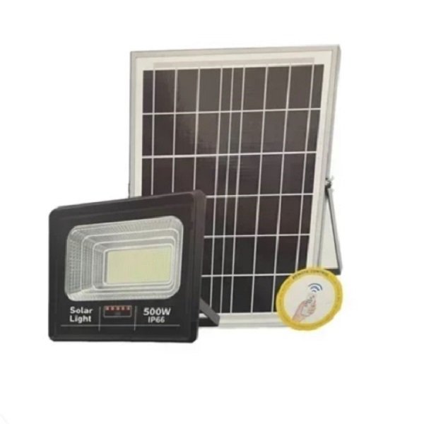 Ηλιακός Προβολέας LED 500W IP66 με πάνελ, Τηλεχειρισμό και Χρονοδιακόπτη (JT-910091-YY500W)