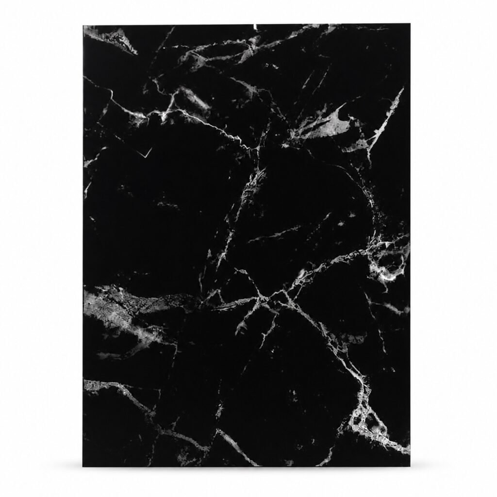 Αυτοκόλλητο Πάνελ Τοίχου 60x60cm – Αδιάβροχο & Θερμομονωτικό PVC με εφέ μαύρου μαρμάρου (WMB-033)