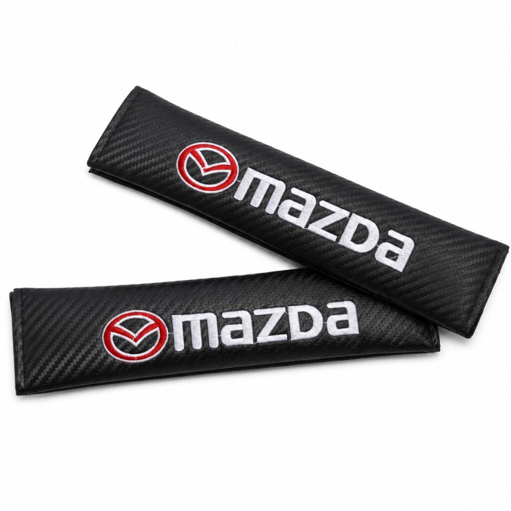 Μαξιλαράκια Ζώνης Αυτοκινήτου Carbon 23x6cm 2τμχ MAZDA (HW-0196MA)