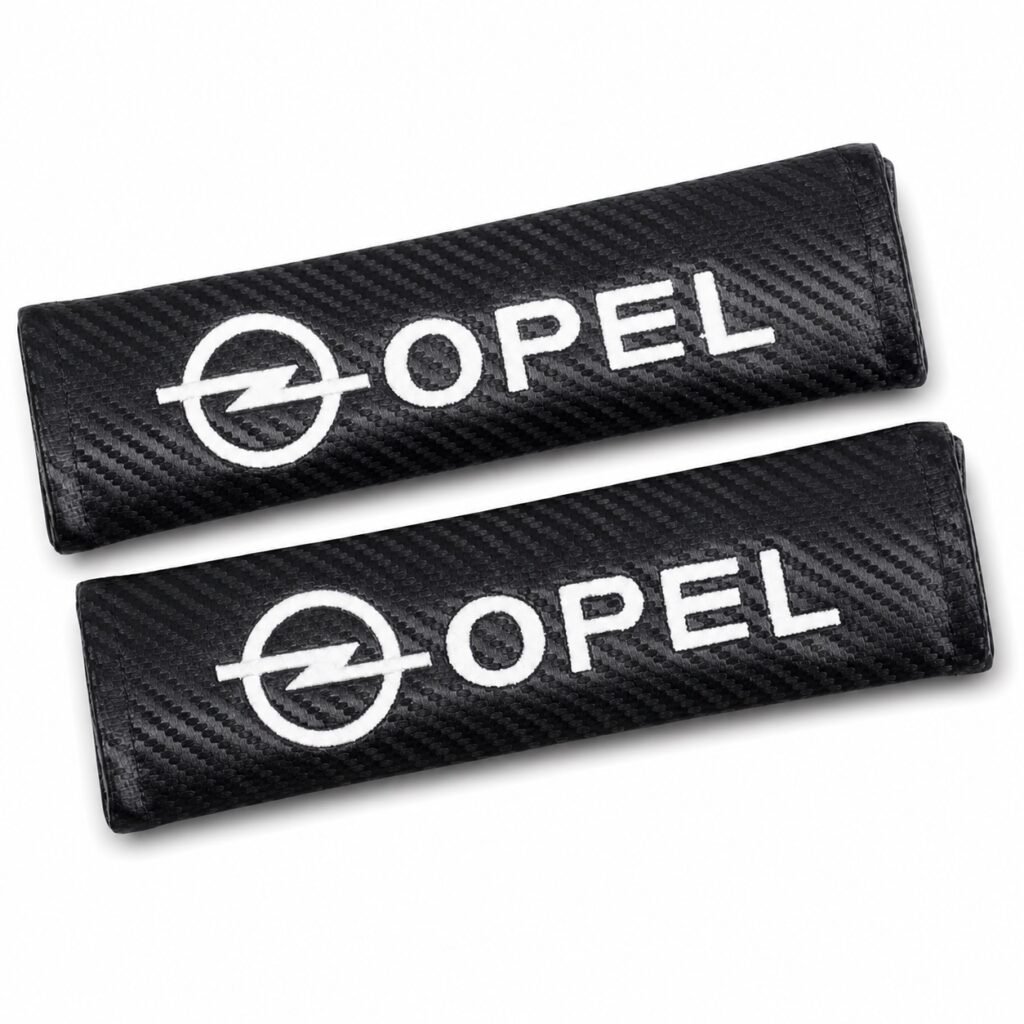 Μαξιλαράκια Ζώνης Αυτοκινήτου Carbon 23x6cm 2τμχ OPEL (HW-0400)