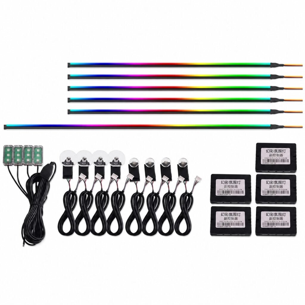 Ατμοσφαρικά φώτα εσωτερικού αυτοκινήτου RGB LED 18 σε 1 (HW-0412)