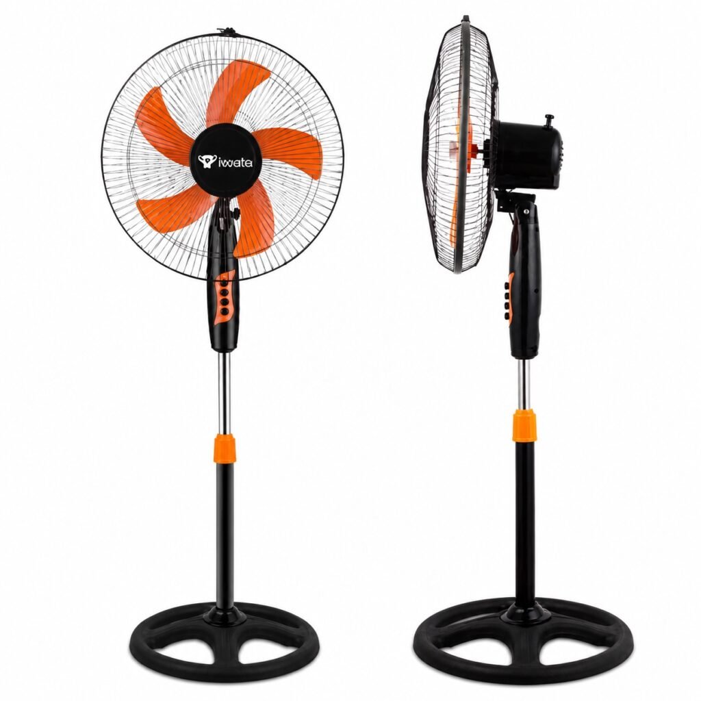Ανεμιστήρας δαπέδου 40cm 220V 4 ταχυτήτων 5 λεπίδες 60W FS-40 πορτοκαλί