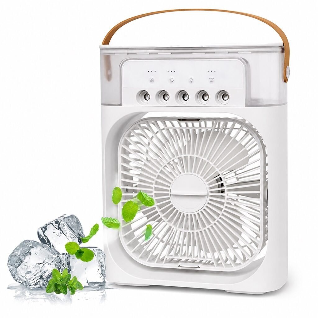 Φορητό air cooler fan 3 ταχυτήτων 10W με ψεκασμό (cc-21580)
