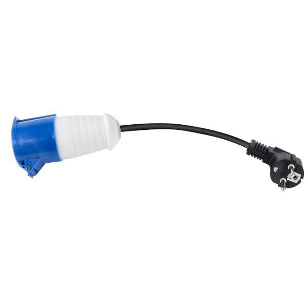Μετατροπέας Πρίζας, Βύσμα Schuko 16A σε Πρίζα CEE 32A, 50cm – Προσαρμογέας CEE για Φορητό Φορτιστή Ηλεκτρικού Ρεύματος (MZ-A005)