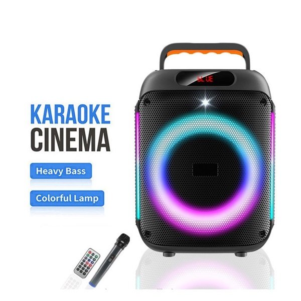 Ασύρματο ηχείο Karaoke Partybox Bluetooth 10W 6,5″ με ασύρματο μικρόφωνο, τηλεχειριστήριο και πολύχρωμο φωτισμό (GY-601)