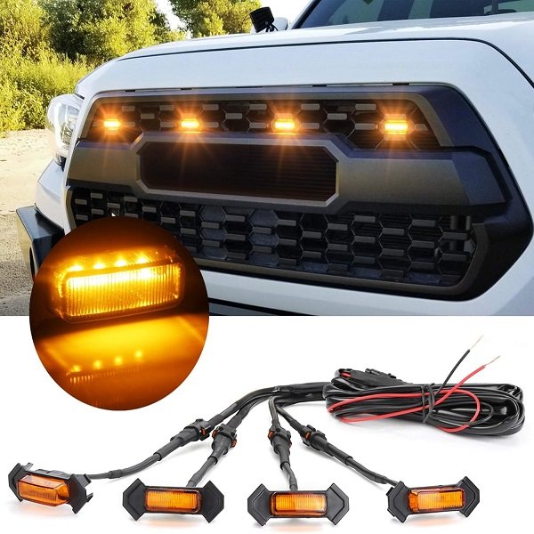 Φώτα LED μπροστινής μάσκας αυτοκινήτου 4 τεμαχίων JN-2853-87 Κεχριμπάρι