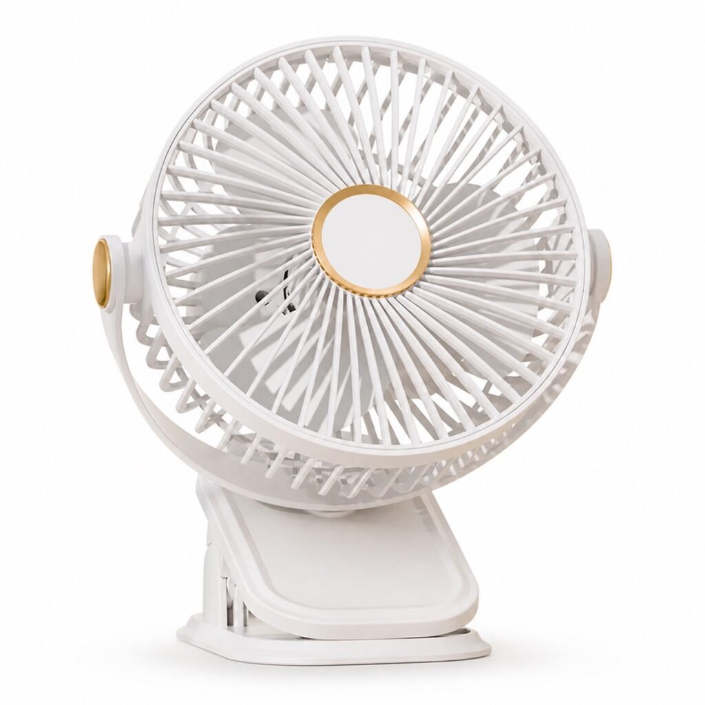 Μίνι φορητός ασύρματος ανεμιστήρας με κλιπ τραπεζιού 5 ταχυτήτων και φωτισμό 15cm (CF-004)