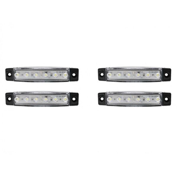 Φώτα Όγκου Φορτηγού 6LED 12-24V 4τμχ με σετ βιδών Λευκό (JN-2853-92)