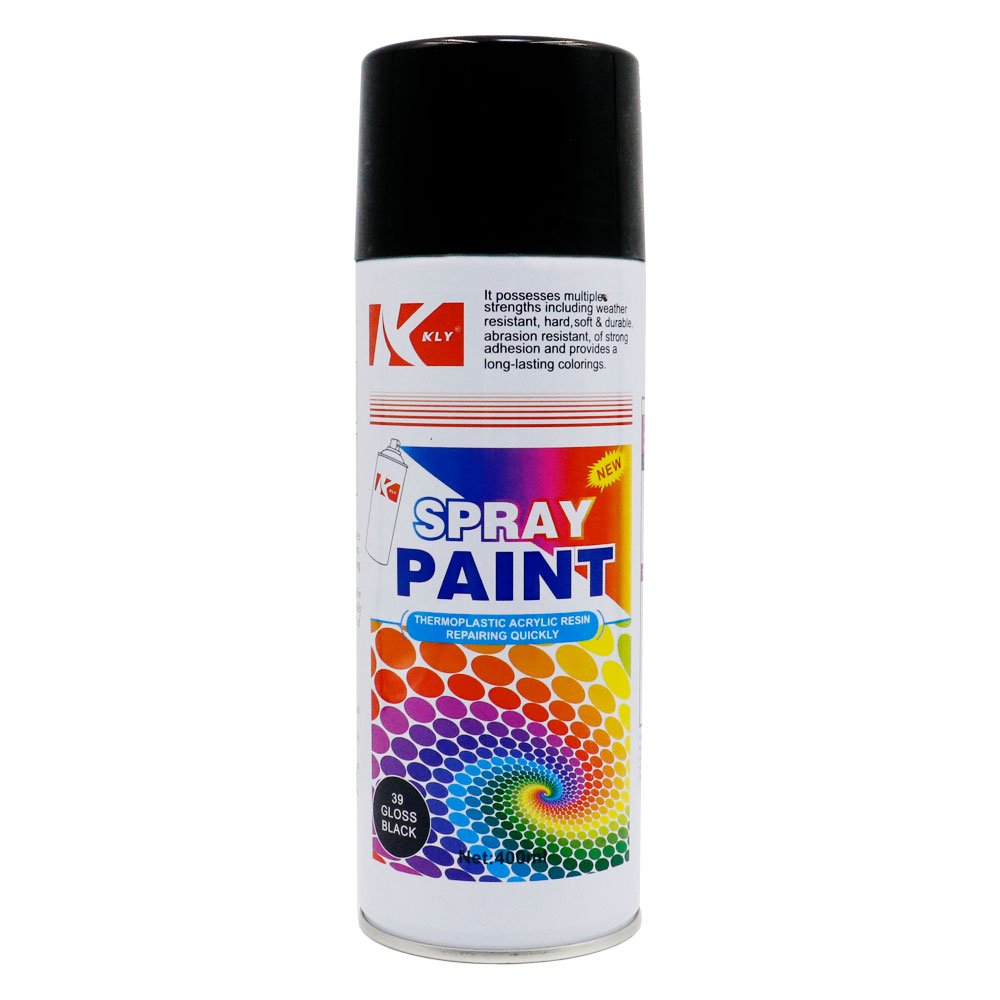 Σπρέι Βαφής Ακρυλικό με Γυαλιστερό Εφέ 200ml Μαύρο (KLY-019-39)