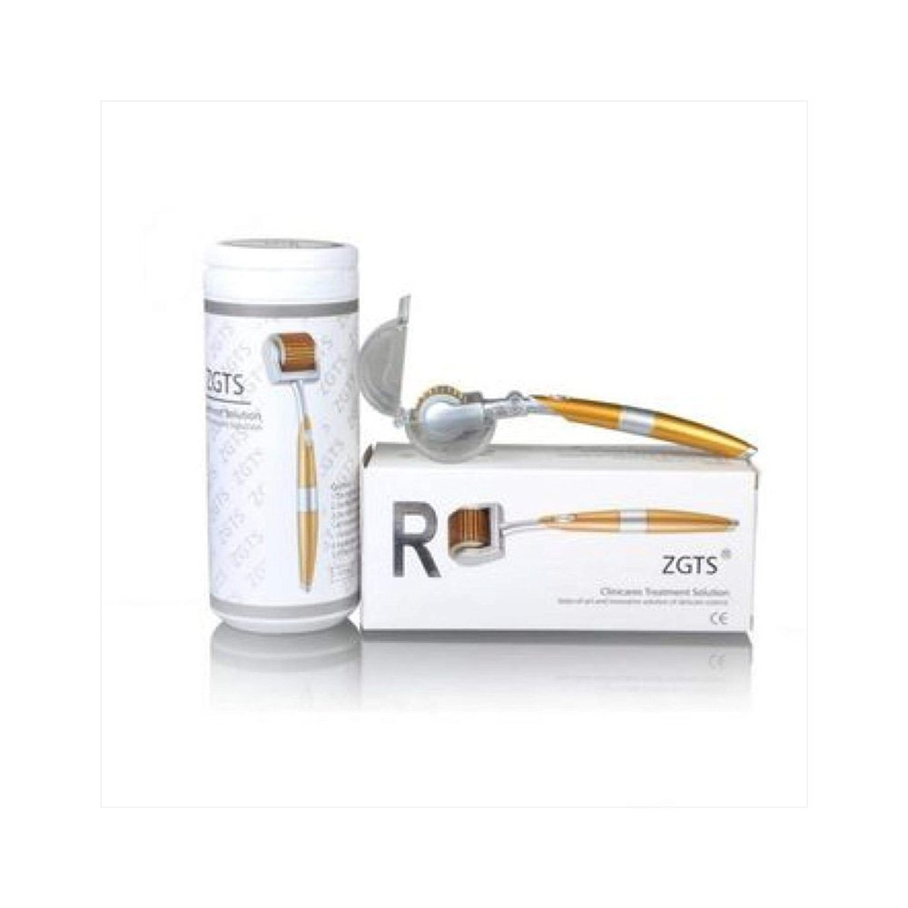 Συσκευή Μεσοθεραπείας Derma Roller Προσώπου & Σώματος με 192 Ακίδες Τιτανίου 0.5mm, Χρυσή (ZGTS-050)