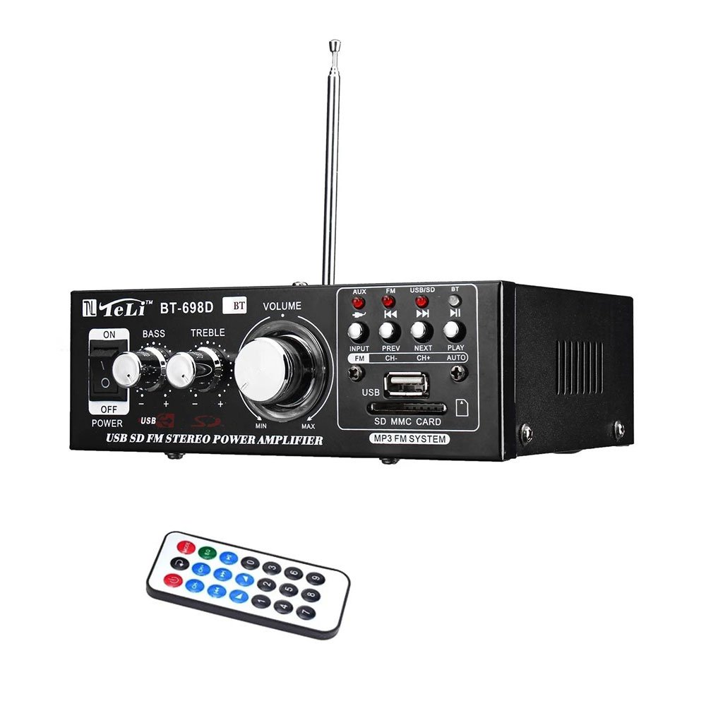 Ενισχυτής με Λειτουργία Bluetooth-FM-USB-TF-AUX και Τηλεχειριστήριο 12V/220V (BT-698D)