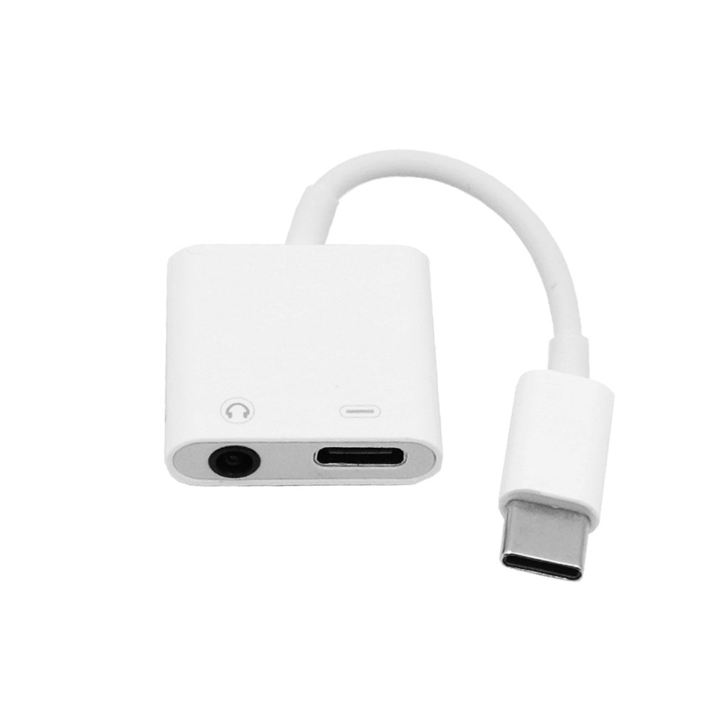 Αντάπτορας Ακουστικών Type C σε Jack 3.5mm με Παράλληλη Φόρτιση Type-C Treqa Λευκό (CA-1063)