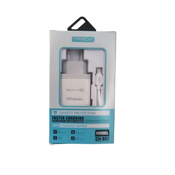 Φορτιστής ταχείας φόρτισης με Θύρα USB-A και Καλώδιο Micro 18W Λευκός (CH-641-V8)