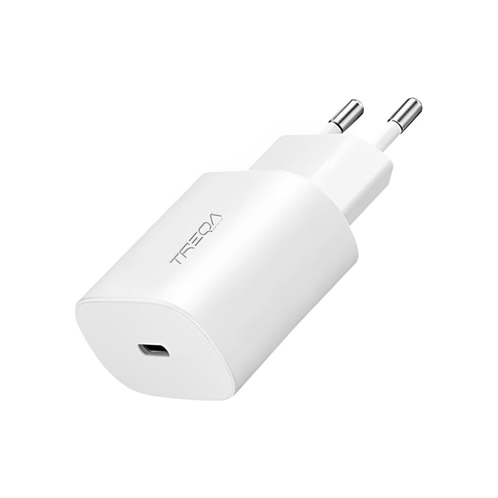 Φορτιστής Ταχείας Φόρτισης με 1 Θύρα USB-C PD 18W Χωρίς Καλώδιο Treqa Λευκό (CH-9020)