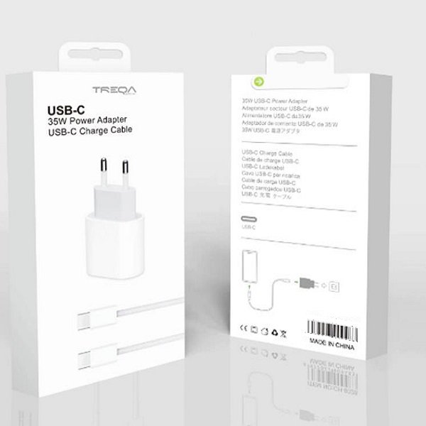 Φορτιστής ταχείας φόρτισης με Θύρα USB-C και Καλώδιο TYPE-C σε TYPE-C 35W Λευκός (CS-9028-CC)