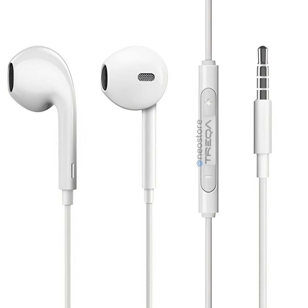 Ακουστικά Κινητού Handsfree Earbuds με Βύσμα Jack 3.5mm Treqa Λευκό (EP-752)