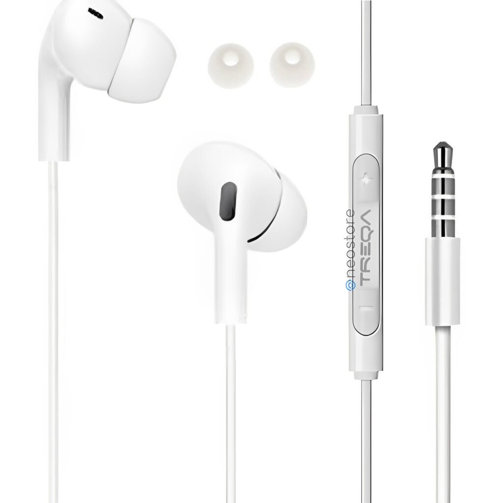 Ακουστικά Κινητού Handsfree In-ear με Βύσμα Jack 3.5mm Treqa Λευκό (EP-755)