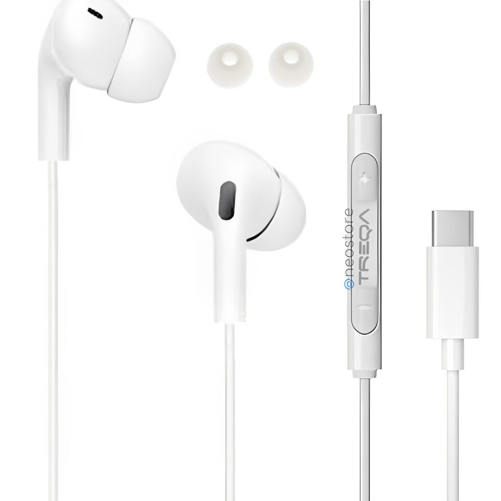 Ακουστικά Κινητού Handsfree In-ear με Βύσμα Type-C Treqa Λευκό (EP-757)