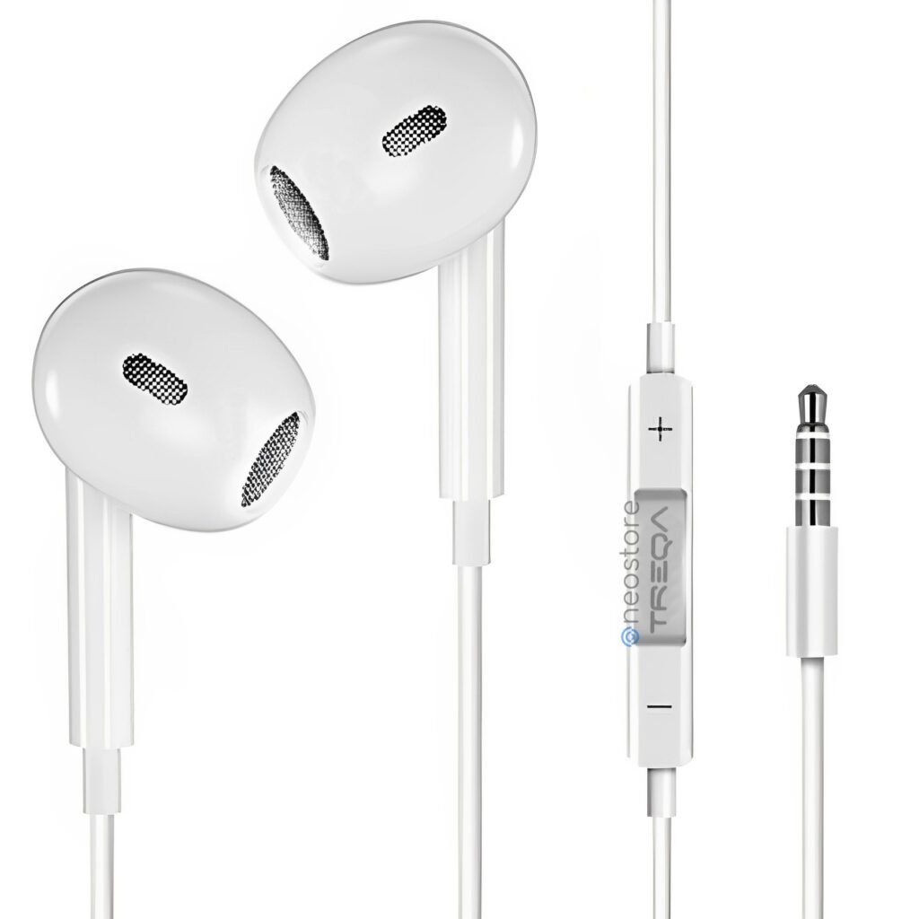 Ακουστικά Κινητού Handsfree Earbuds με Βύσμα Jack 3.5mm Treqa Λευκό (EP-758)