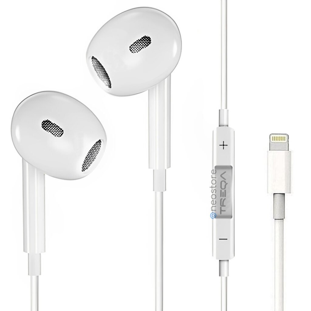 Ακουστικά Κινητού Handsfree Earbuds με Βύσμα Lightning Treqa Λευκό (EP-759)