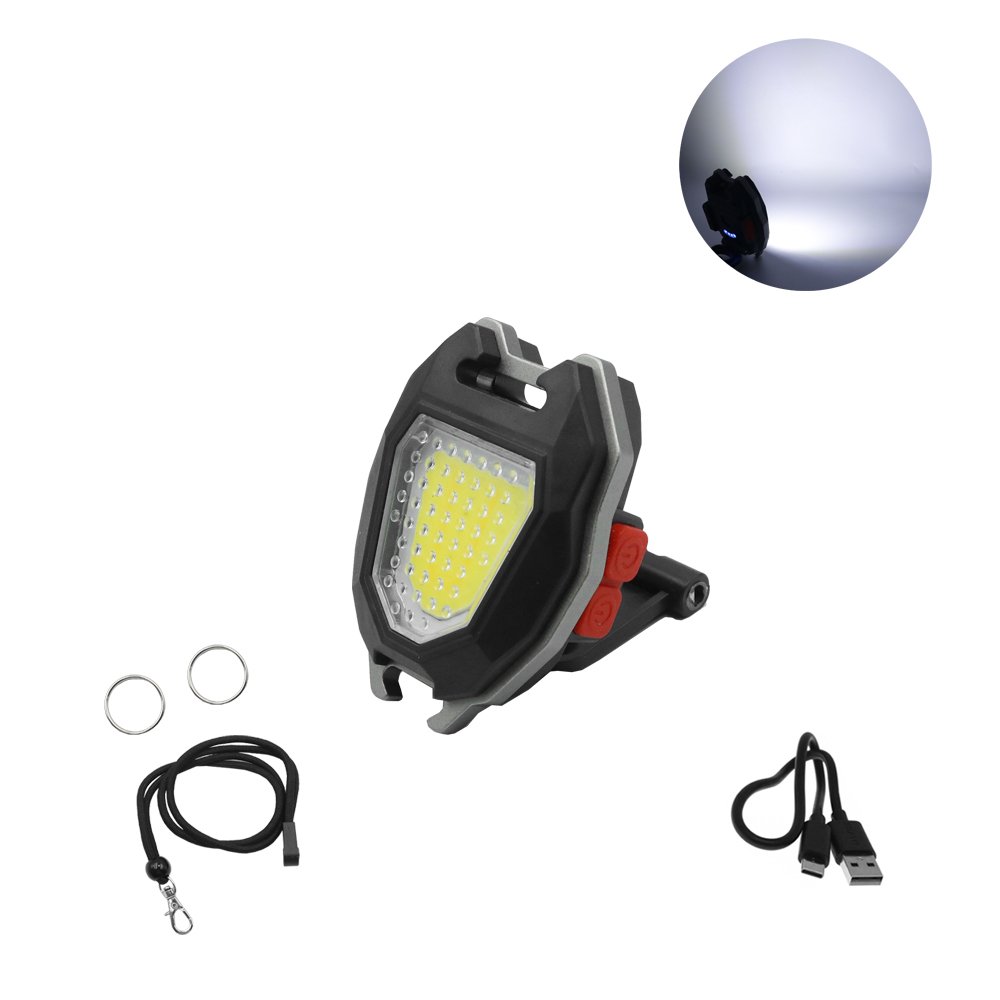 Mini Επαναφορτιζόμενος Φακός LED COB Ψυχρό – Θερμό – Κόκκινο με Αναπτήρα (IPX4)