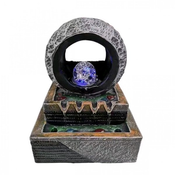 Διακοσμητικό Συντριβάνι Feng Shui με LED Φωτισμό 21x15x27cm (DX1942)