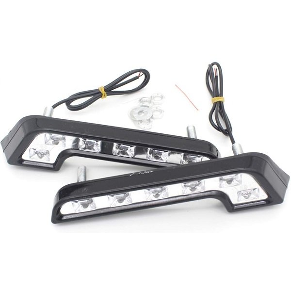 Φώτα ημέρας σχήματος L 6 SMD LED DC 12V Λευκό 2τμχ. (HW-0242)