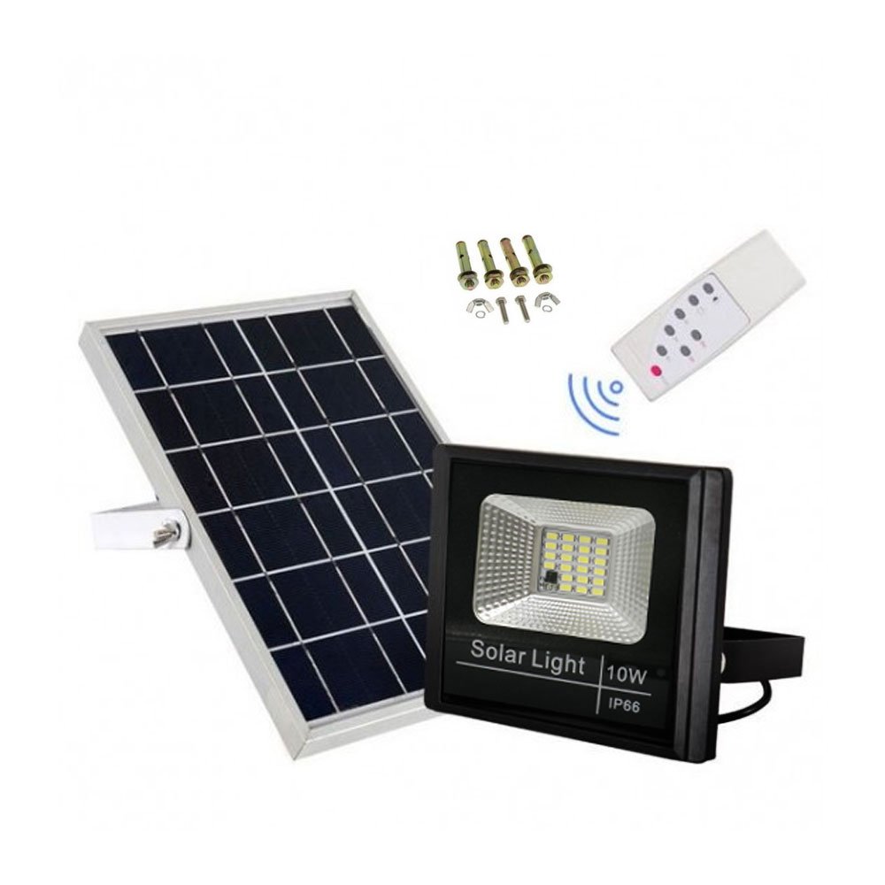 LED Αδιάβροχος Ηλιακός Προβολέας 10W 2000LM με Πάνελ & Τηλεχειριστήριο IP66 Jortan (JT-BJ10W)
