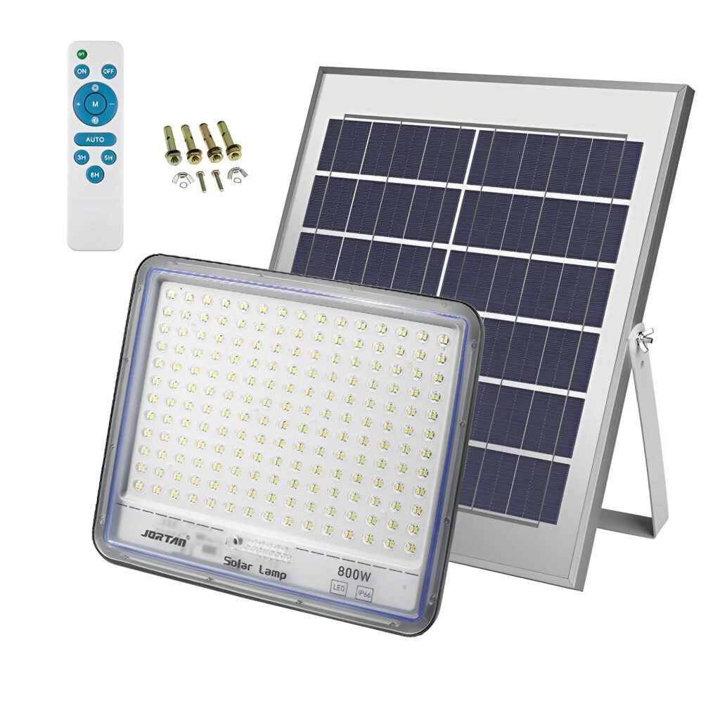 LED Αδιάβροχος Ηλιακός Προβολέας 800W 28800LM με Πάνελ, SOS & Τηλεχειριστήριο IP66 Jortan (JT-BS800W)
