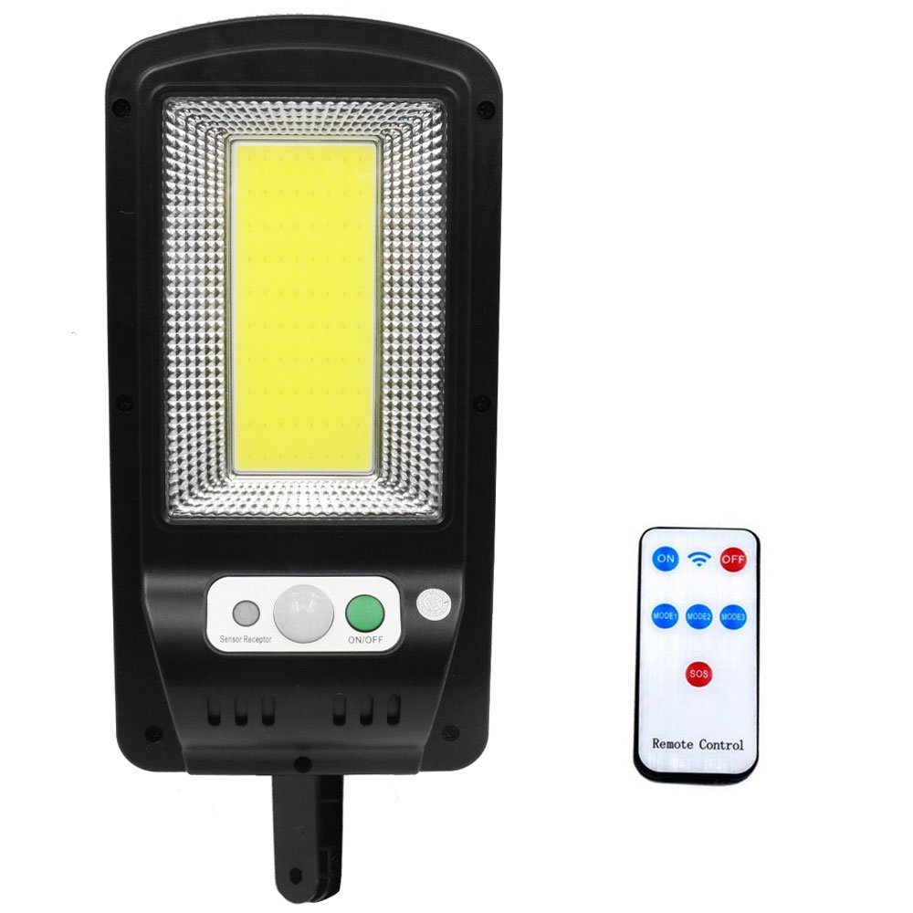 LED Αδιάβροχο Ηλιακό Φωτιστικό Τοίχου 50W με Ανιχνευτή Κίνησης Jortan Μαύρο (JT-TYCOB-50W)