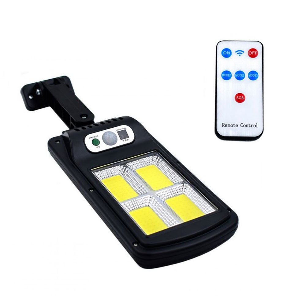 LED Αδιάβροχο Ηλιακό Φωτιστικό Τοίχου 20W με Ανιχνευτή Κίνησης Jortan Μαύρο (JT-TYCOB)