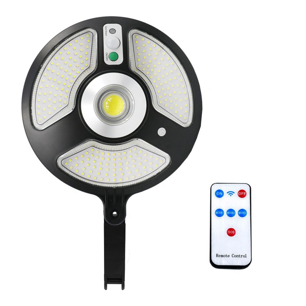 LED Αδιάβροχο Ηλιακό Φωτιστικό Τοίχου 15W με Ανιχνευτή Κίνησης Jortan Μαύρο (JT-XTY-15W)