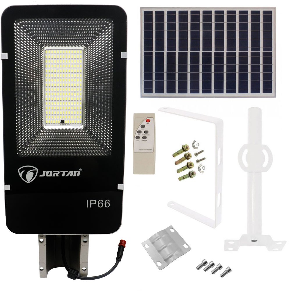 LED Ηλιακό Φωτιστικό Δρόμου 100W 16640LM με Βάση Στήριξης & Τηλεχειριστήριο IP67 Jortan (JT-YS-100W)
