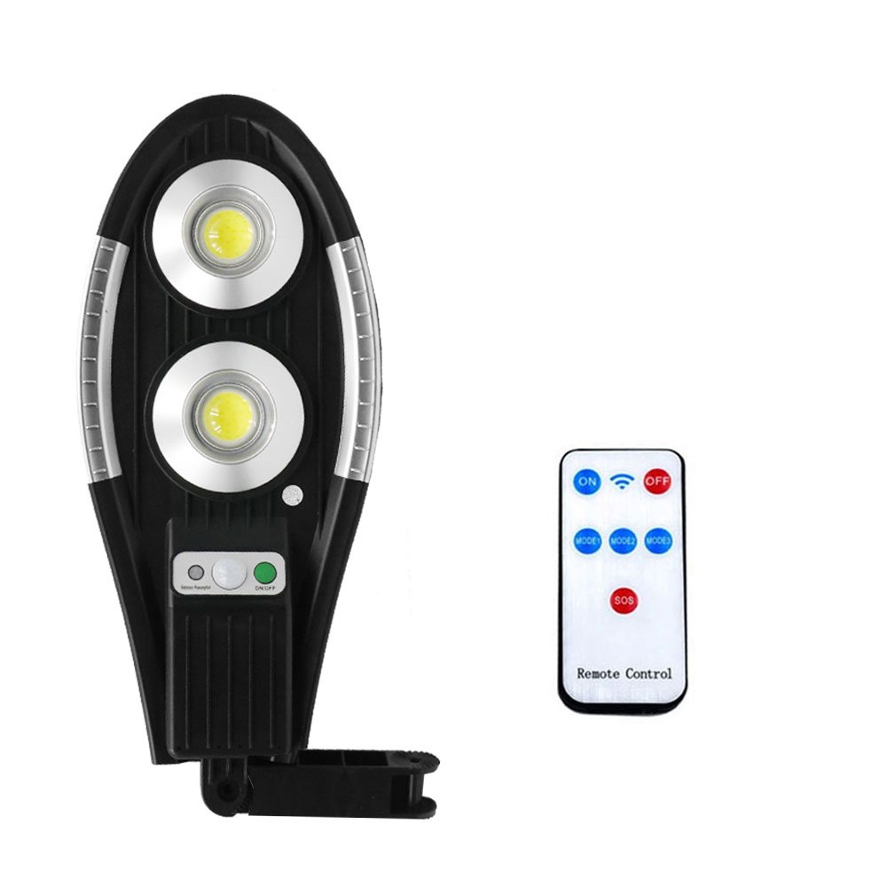 LED Αδιάβροχο Ηλιακό Φωτιστικό Τοίχου 10W με Ανιχνευτή Κίνησης Jortan Μαύρο (JT-XBJ-10W)