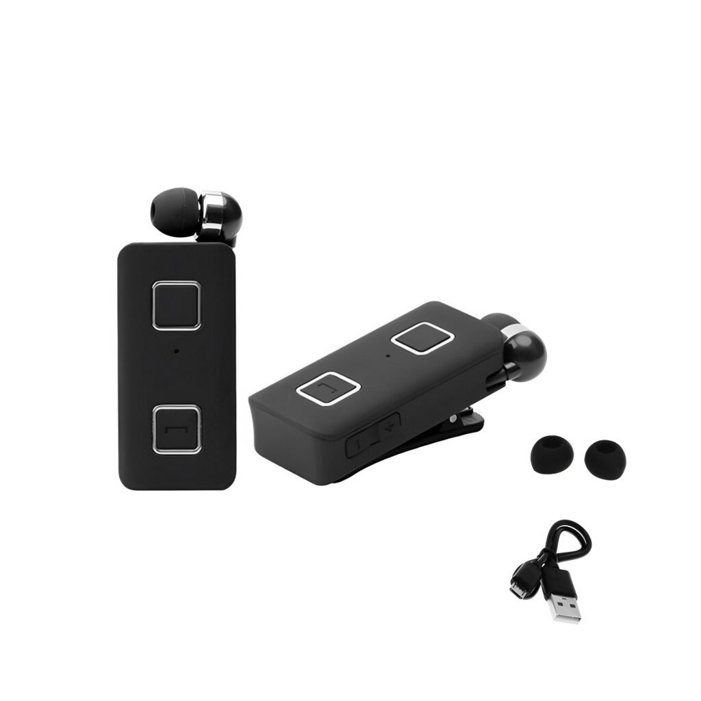 Ακουστικό Bluetooth Handsfree In-ear Πέτου με Δόνηση και Κλιπ Μαύρο (K-35)