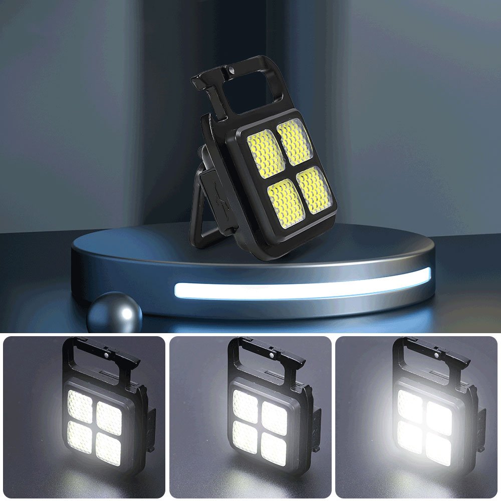 Mini Επαναφορτιζόμενος Φακός LED COB Μπρελόκ 7W 900LM IPX4 Μαύρος (BL-60086)
