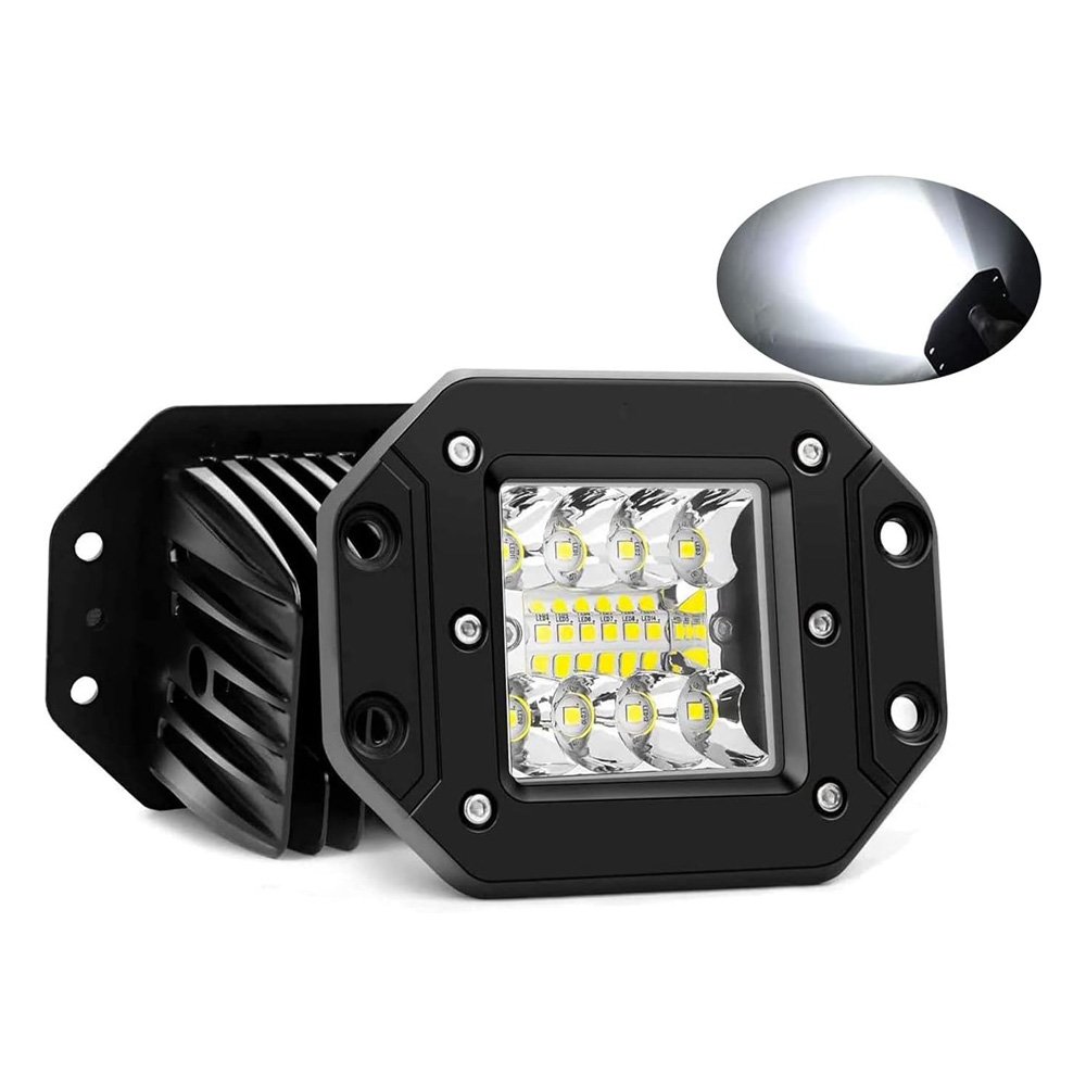 LED Αδιάβροχο Χωνευτό Προβολάκι 12V – 24V με 2 Λειτουργίες 12cm 36W 2880LM 12 SMD IP68 6000K