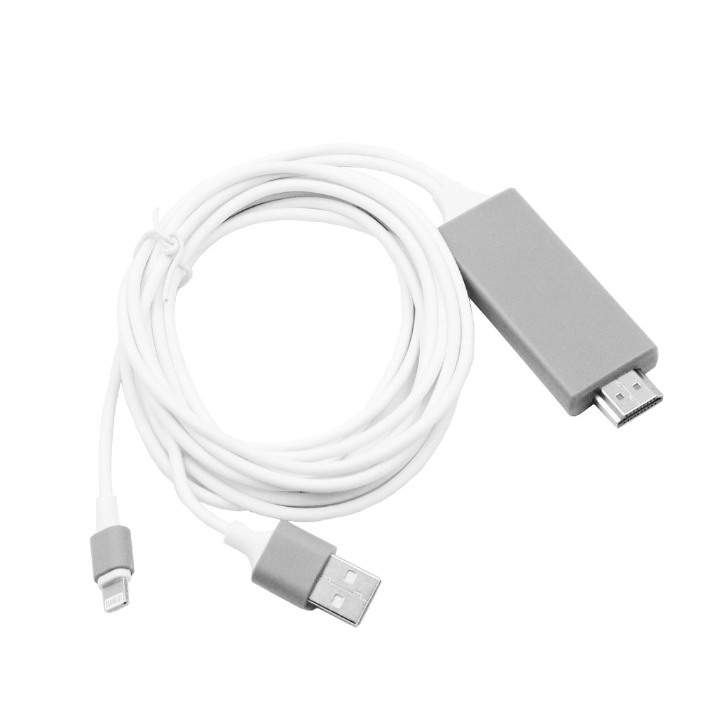 Καλώδιο Lightning σε HDMI 2m με Τροφοδοσία USB 1080p Λευκό (L7B)