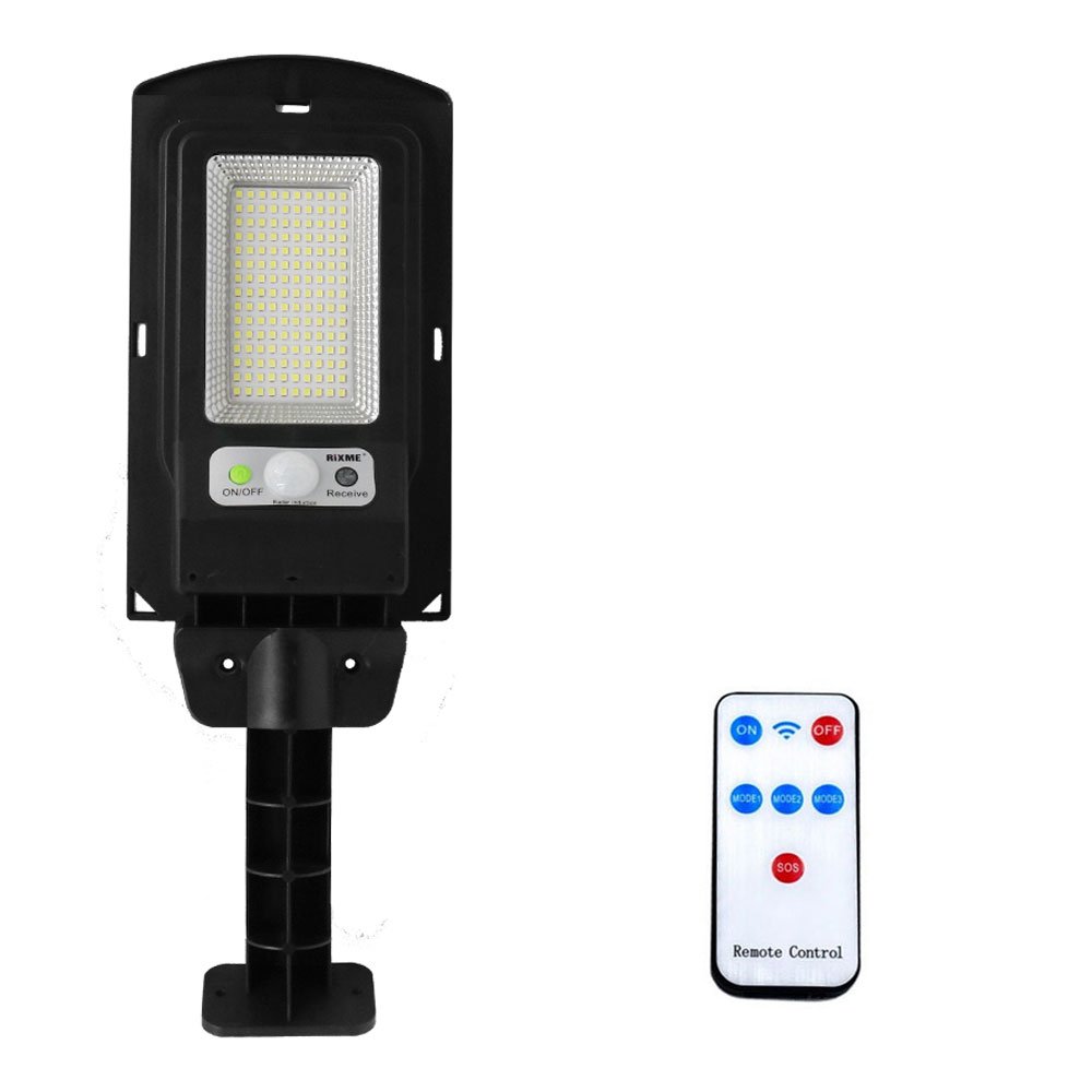 LED Αδιάβροχο Ηλιακό Φωτιστικό Τοίχου 40W με Ανιχνευτή Κίνησης Rixme Μαύρο (RZ-2001-1)