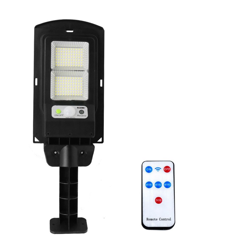LED Αδιάβροχο Ηλιακό Φωτιστικό Τοίχου 40W με Ανιχνευτή Κίνησης Rixme Μαύρο (RZ-2001-2)