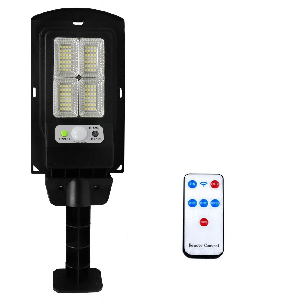 LED Αδιάβροχο Ηλιακό Φωτιστικό Τοίχου 40W με Ανιχνευτή Κίνησης Rixme Μαύρο (RZ-2001-3)