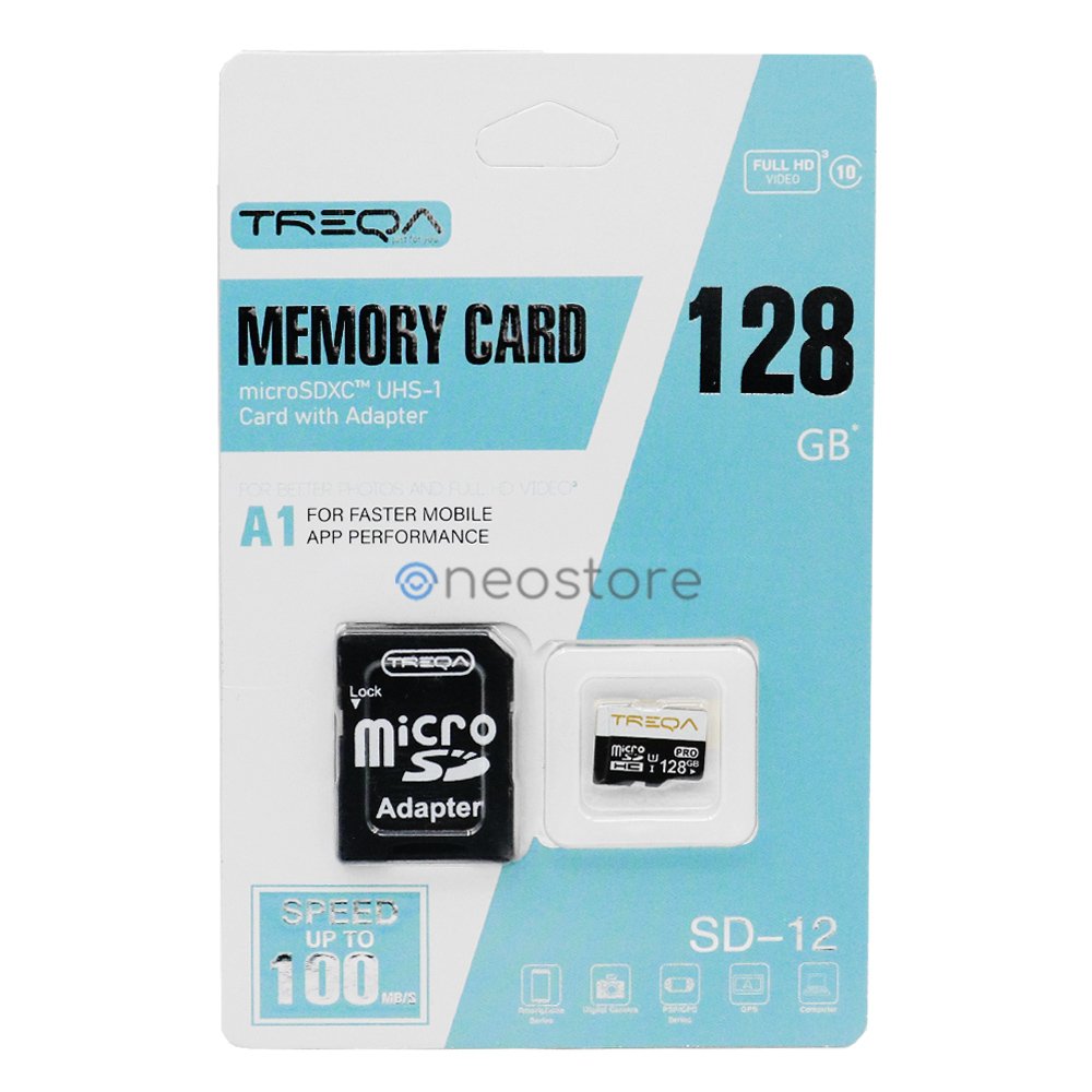 Κάρτα Μνήμης Micro SDHC 128GB Class 10 U1 A1 UHS-1 με Αντάπτορα SD Treqa (SD-12-128GB)